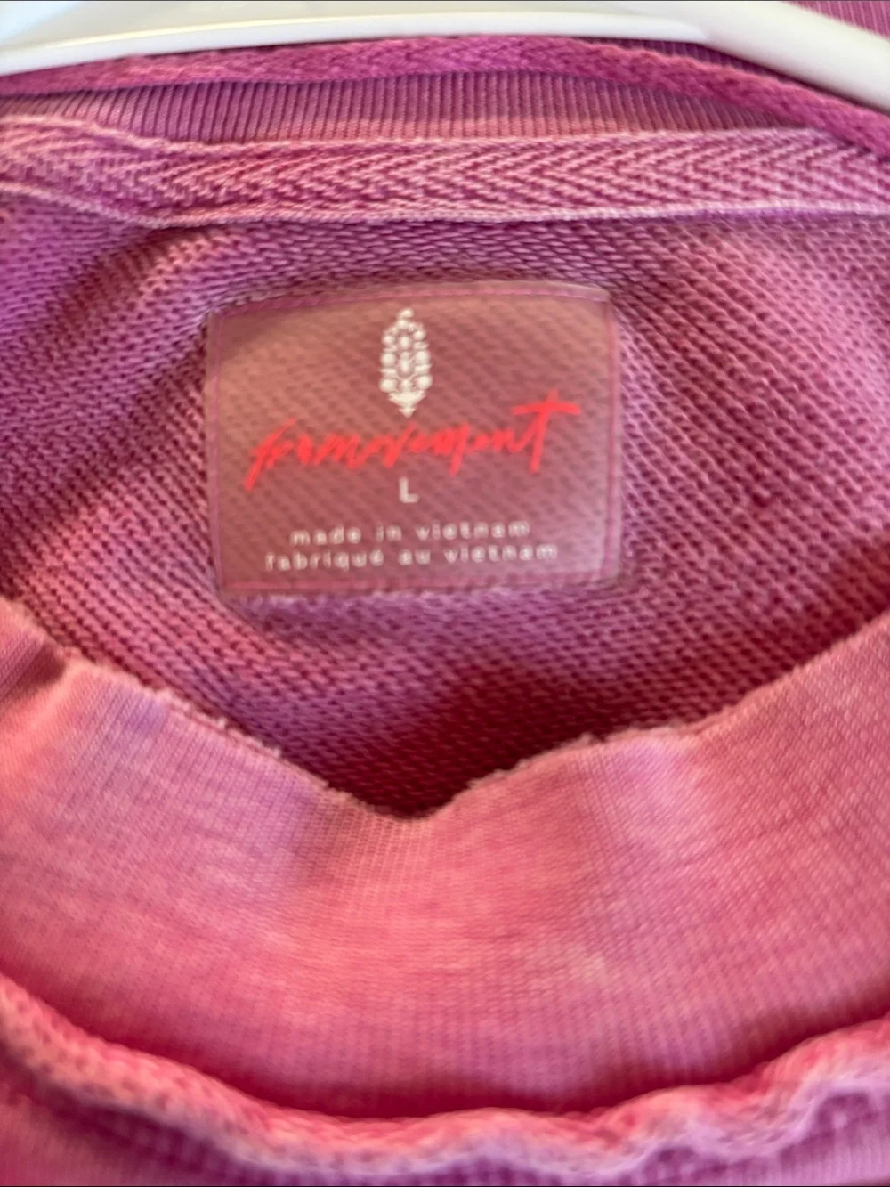Free People Vintage Wash Pink Pullover Sweatshirt